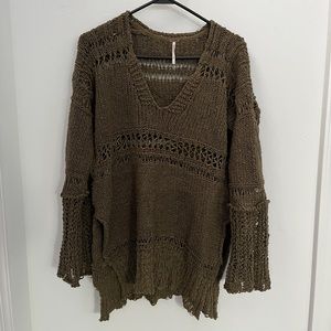 Free People Green Sweater